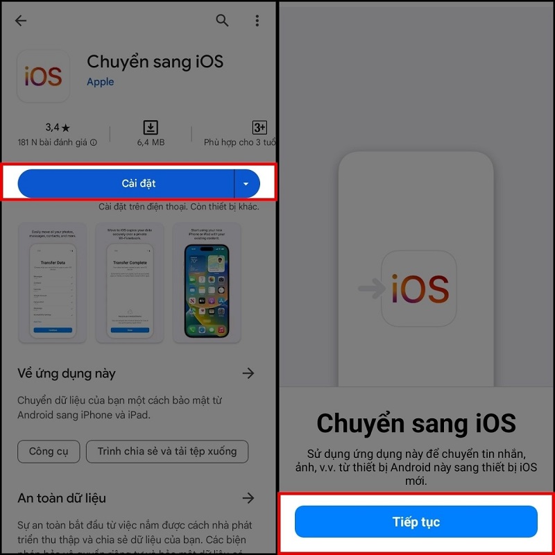 Bước 3: Tải và mở ứng dụng Move to iOS trên Android