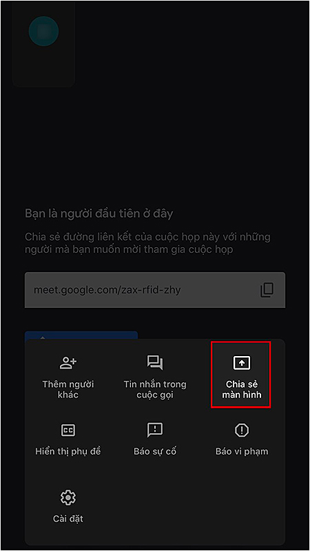 Cách chia sẻ màn hình trong Google Meet trên điện thoại 2