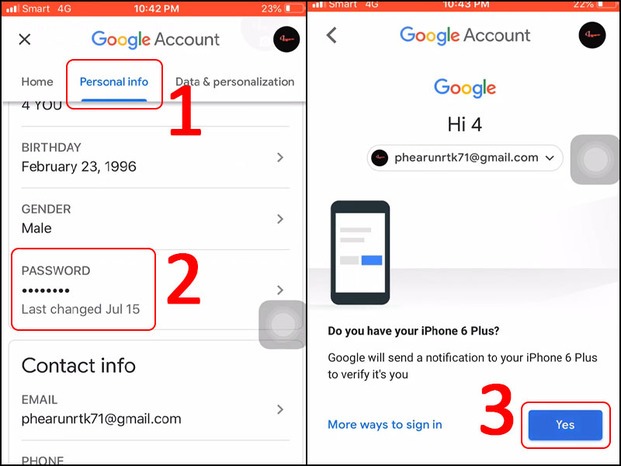 Cách đổi mật khẩu Gmail trên iPhone, iPad đơn giản 3