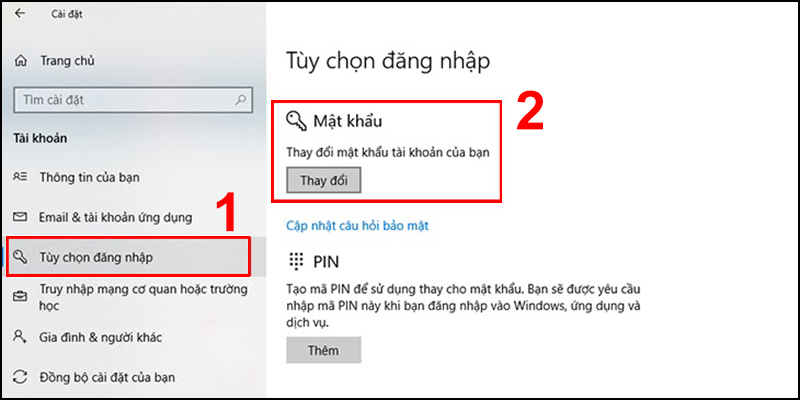 Cách đổi mật khẩu Máy Tính Win 10 3