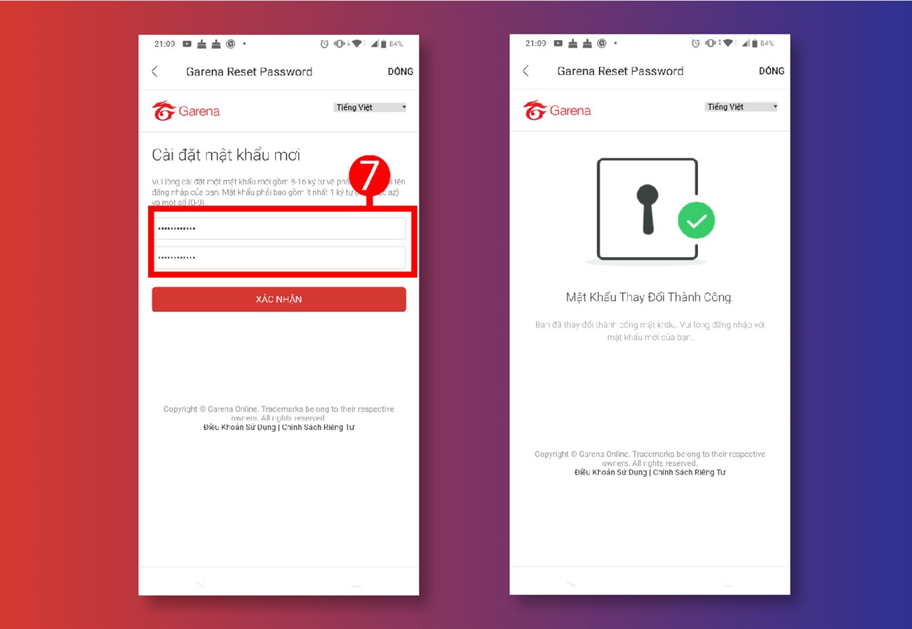 Cách đổi mật khẩu Garena bằng điện thoại 4