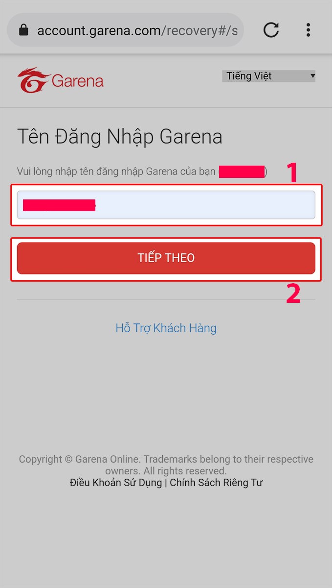 Cách khôi phục khi quên mật khẩu Garena bằng email 3