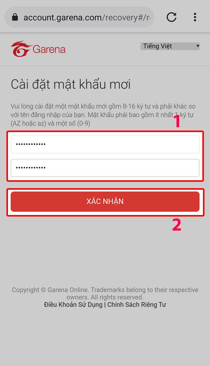 Cách khôi phục khi quên mật khẩu Garena bằng email 5