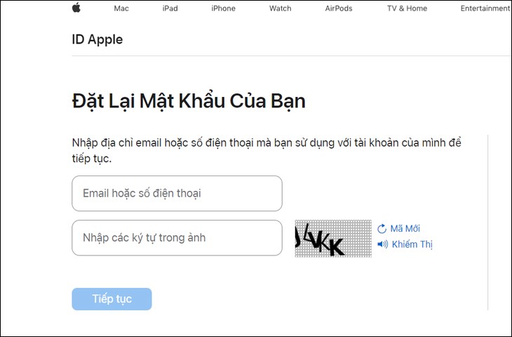 Cách khôi phục mật khẩu iCloud qua trang iforgot.apple.com 1