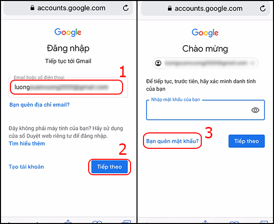 Cách lấy lại mật khẩu Gmail trên điện thoại 1