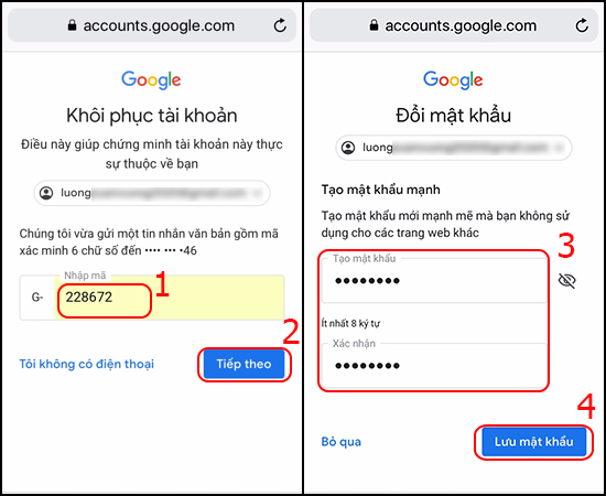 Cách lấy lại mật khẩu Gmail trên điện thoại 3