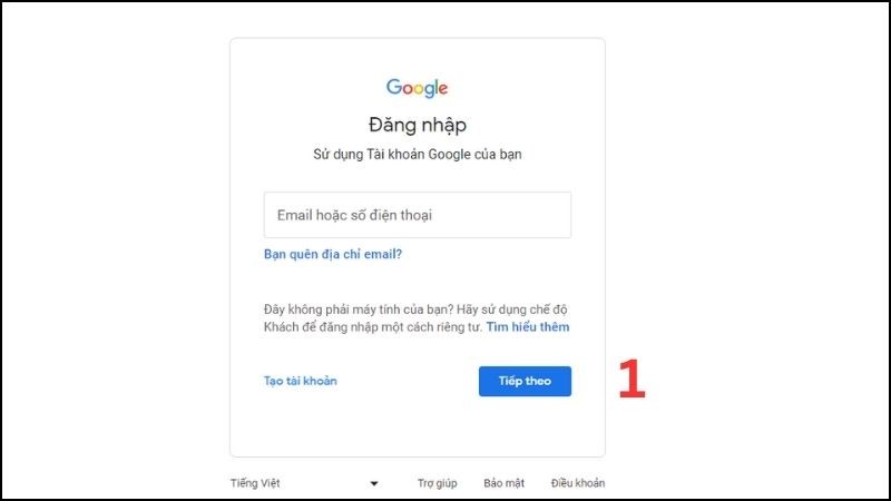 Cách lấy lại mật khẩu Gmail trên máy tính 1