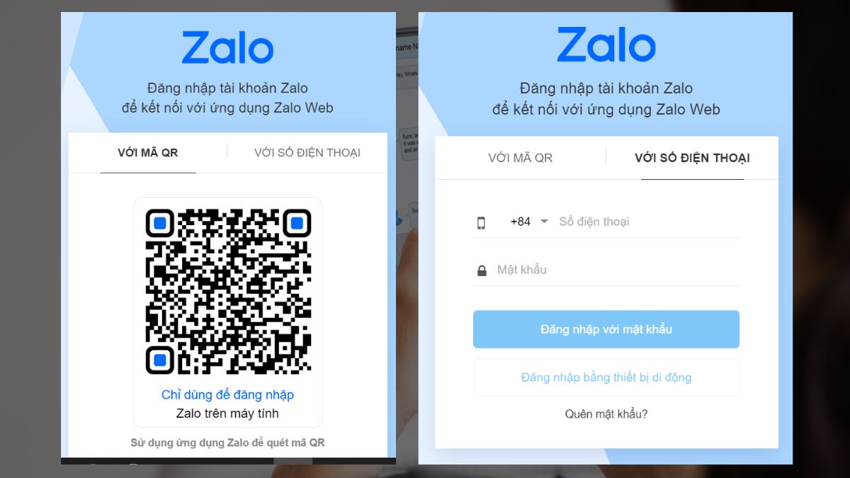 Cách lấy lại mật khẩu Zalo bằng web chat.Zalo.me 1