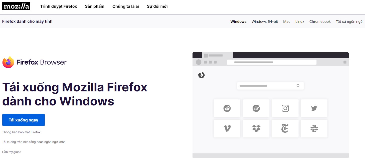 Cách tải, cài đặt trình duyệt Firefox trên máy tính 1