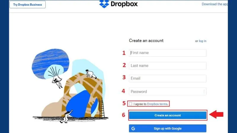 Cách tạo tài khoản Dropbox miễn phí 3