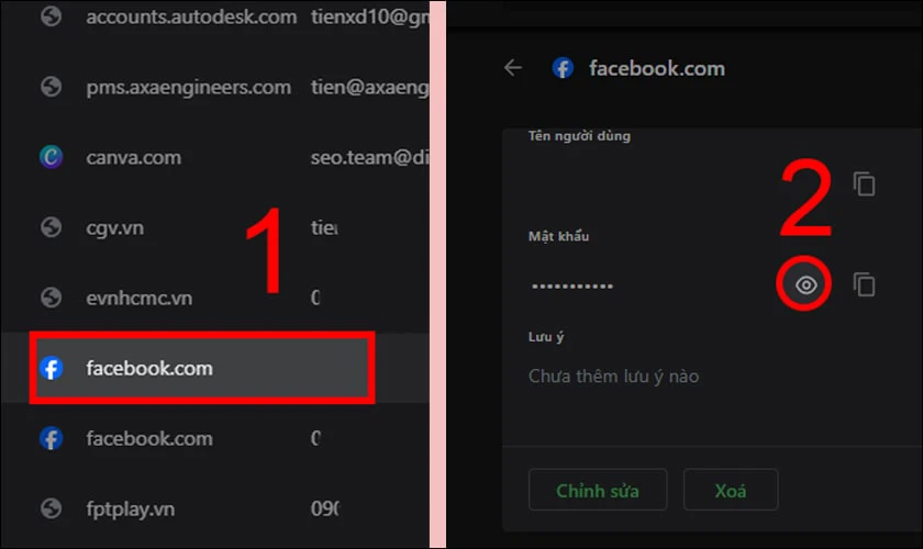 Cách xem mật khẩu Facebook đã lưu trên Chrome 3