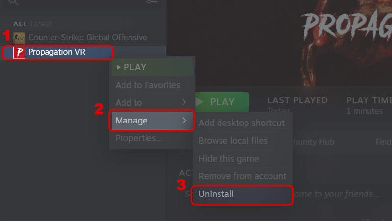Cách xóa game trên Steam 3
