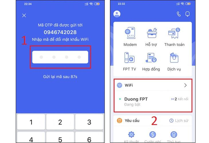 Đổi mật khẩu Wifi bằng ứng dụng Hi FPT 1