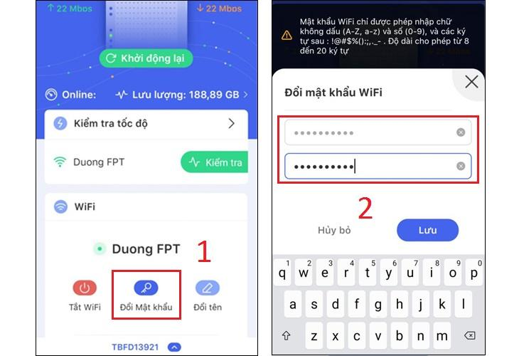 Đổi mật khẩu Wifi bằng ứng dụng Hi FPT 2