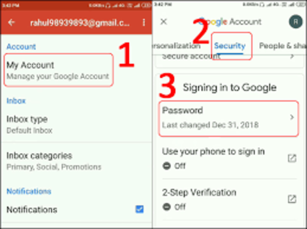 Hướng dẫn cách đổi mật khẩu Gmail trên điện thoại Android 3