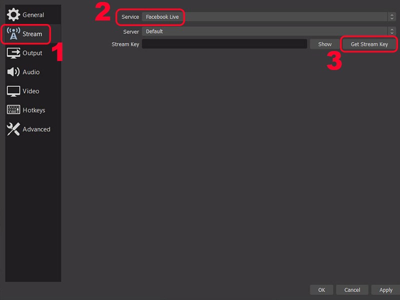 Hướng dẫn dùng OBS live stream facebook 6