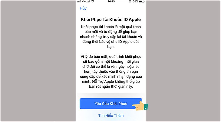 Khôi phục tài khoản iCloud qua điện thoại 5 4