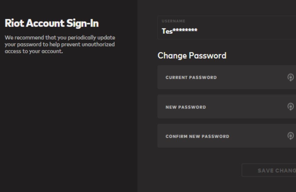 Những điều cần lưu ý khi thay đổi mật khẩu Riot