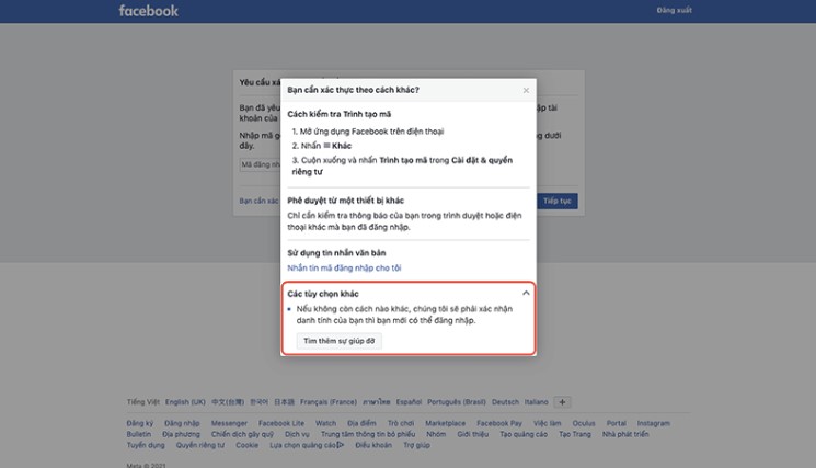 Xác nhận danh tính với Trung tâm trợ giúp của Facebook 1