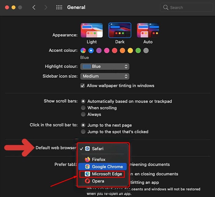 Cách để thiết lập Edge làm trình duyệt mặc định trên máy Macbook 2